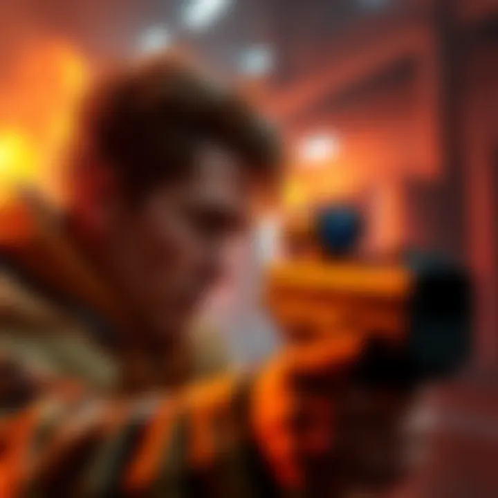 A player focuses on a dramatic moment during Nuke gameplay, with bright visuals and tension-filled atmosphere.