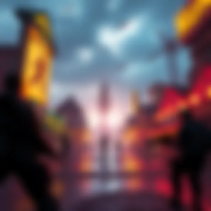 A vibrant scene from Nuketown showing players engaged in action, reflecting on their experiences of leveling up in the game.