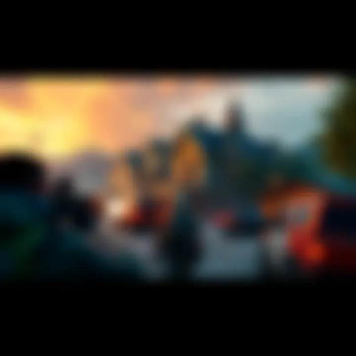 Gameplay on Nuketown Map Players engaged in intense combat on the Nuketown map with iconic houses and vehicles in the background