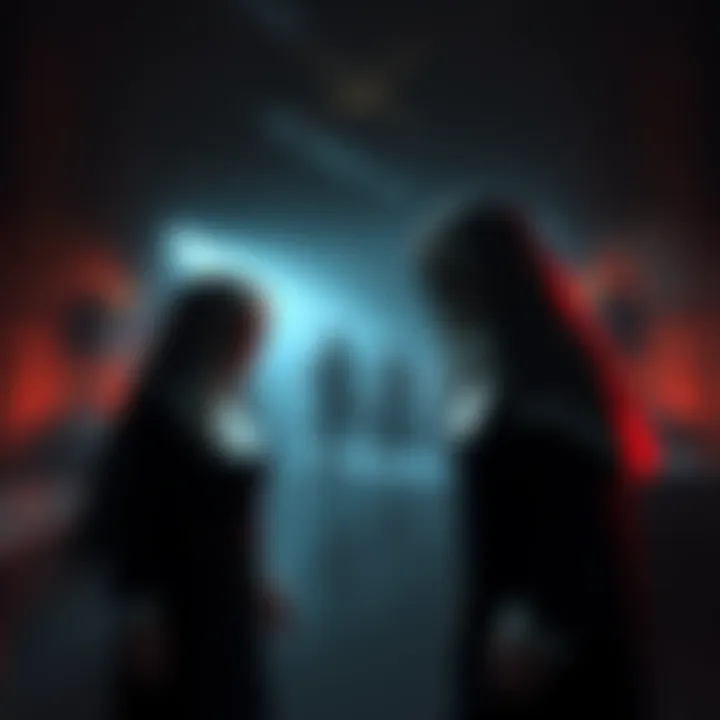 A tense moment in Nun Massacre with a character facing a nun in a dark, eerie setting