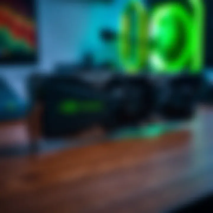 A close-up of the Nvidia 5070 graphics card on a wooden desk, ready for installation in a PC.
