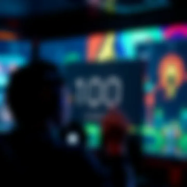 A gamer looking at their screen with a timer showing 100 hour limit, illustrating Nvidia's GeForce Now restriction.