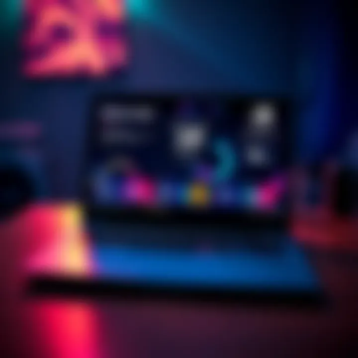 A laptop showcasing Nvidia GPU specifications with a focus on VRAM size options, highlighting gaming performance.