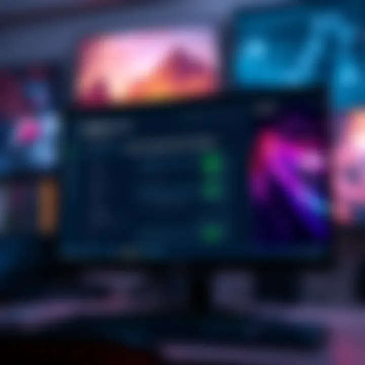 A computer screen displaying Nvidia's Global DLSS4 Override settings with vibrant graphics, enhancing gaming visuals.