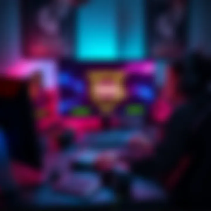 A gaming setup showing a player frustrated by a usage limit screen on Nvidia GeForce Now, with gaming accessories around.