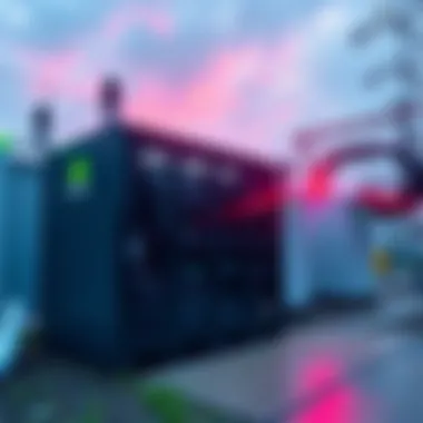 A compact Nvidia mini data center next to a power substation, showcasing energy-efficient technology and GPU setup.
