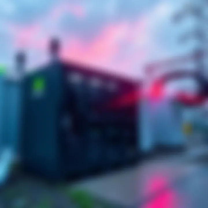A compact Nvidia mini data center next to a power substation, showcasing energy-efficient technology and GPU setup.