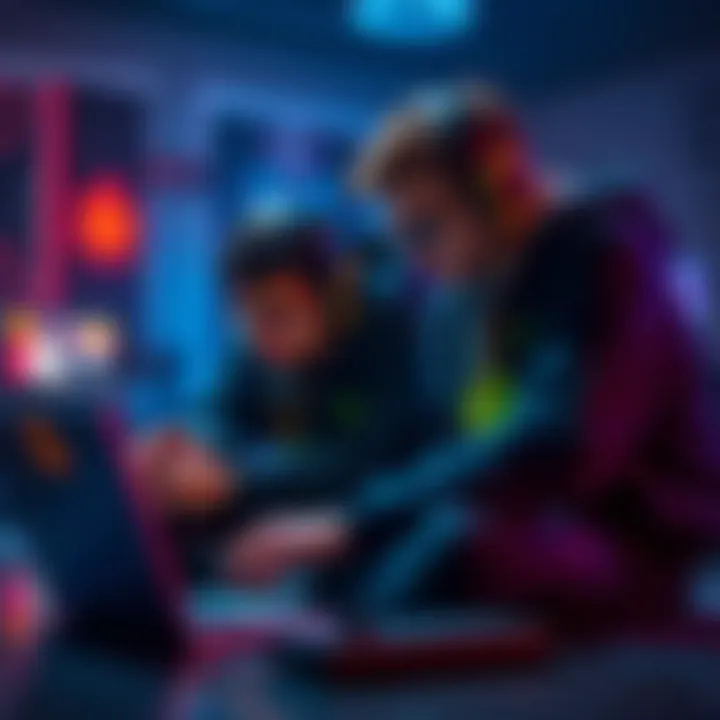 Nwpo and Zen sit together, analyzing gameplay on a laptop, looking concerned about recent team performance in LAN tournaments.
