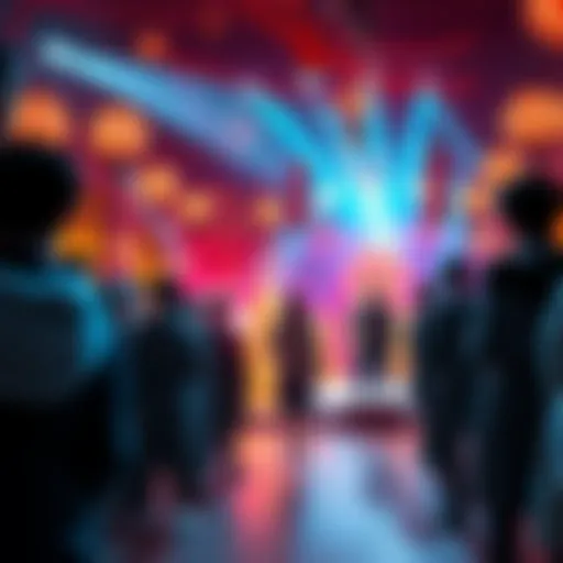 NymN New Year Celebration A vibrant scene at NymN's New Year celebration with lively performances and Targaryen guests, filled with excitement and joy.