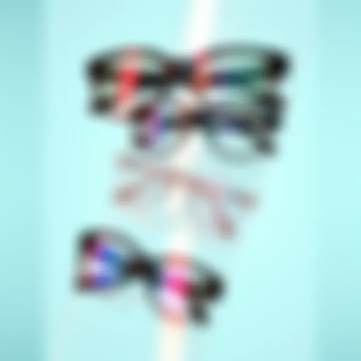 A variety of Nyx fashion frames displayed on a bright background, showcasing unique designs and colors, reflecting current fashion trends.