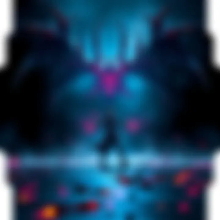 A fierce battle scene depicting a character facing Nyxaroth in a dark setting with glowing elements and action effects.