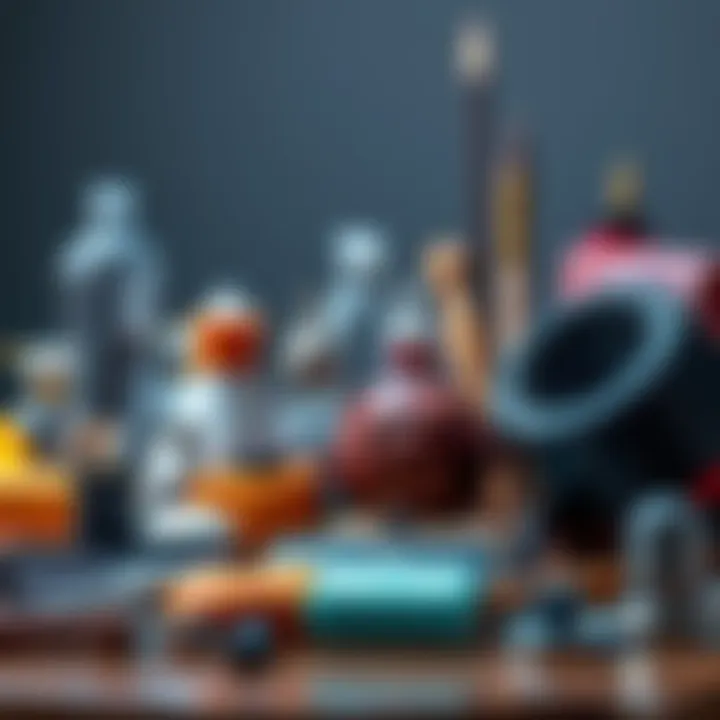 Object Classification A collection of various objects placed together, some labeled as items, sparking questions about their classification.