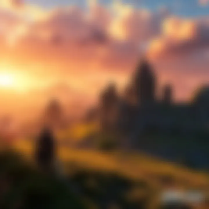A vibrant scene from Oblivion Remastered showcasing high graphics settings with RTX+ technology, featuring detailed landscapes and stunning visual effects.