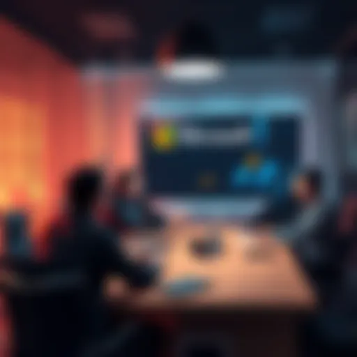 Obsidian Entertainment team members in a conference room discussing with Microsoft representatives to secure the studio's future.