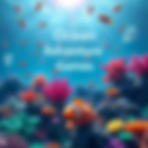 A vibrant underwater scene featuring various sea creatures and colorful coral, showcasing the excitement of ocean-themed games.