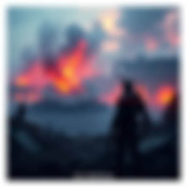 Ocelot standing in ruins Ocelot looking at the destroyed Mother Base, reflecting on his loss and emotions