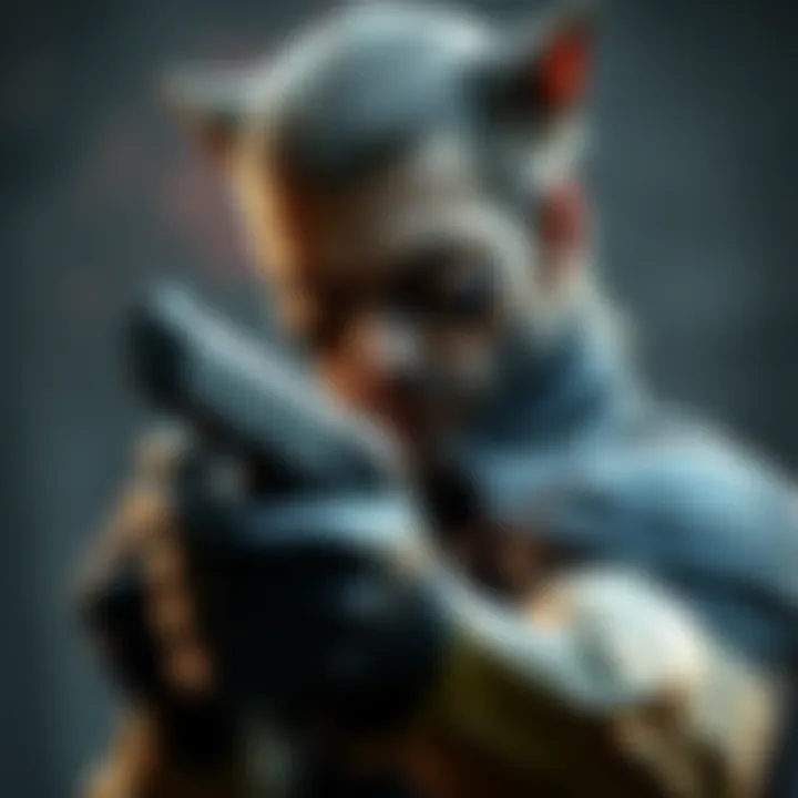 Ocelot character prepares for a duel in Metal Gear Solid 3, with an empty gun in hand and a focused expression