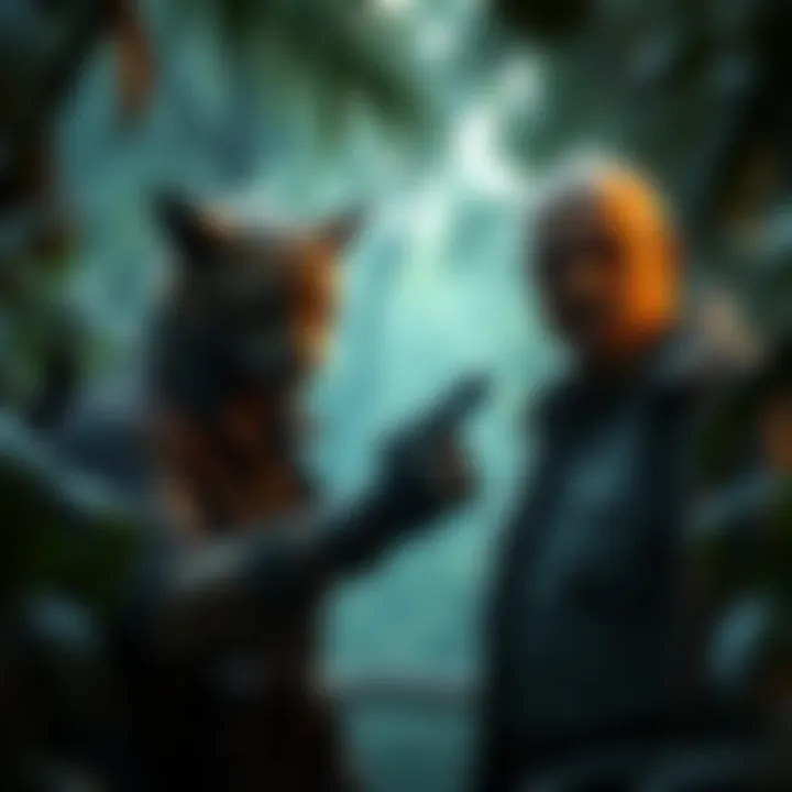 Ocelot and The Boss strategizing during their covert operation in a jungle setting