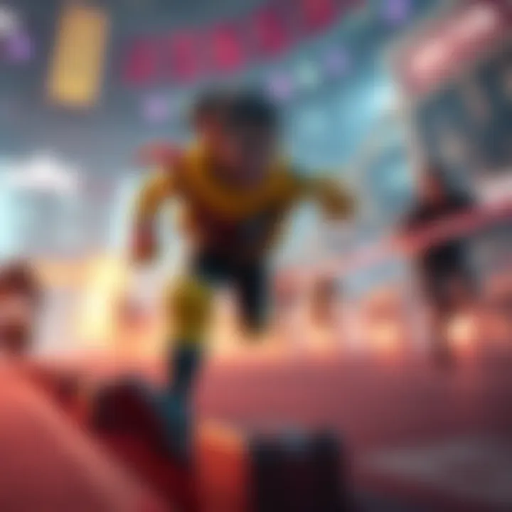 Character Octane sprinting with energy and excitement in a video game setting