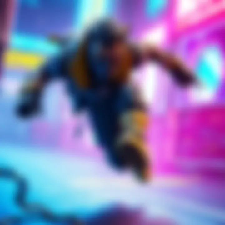 A character named Octane dashes forward with speed, showcasing agility and energy in a vibrant setting.