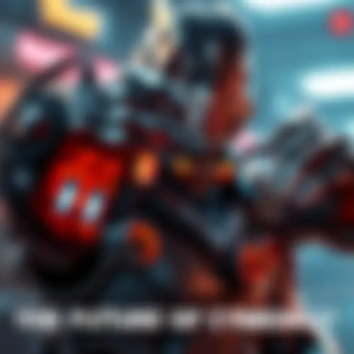 Octane with Cybernetic Enhancements A character resembling Octane with mechanical arms and a futuristic look, showcasing both human and cyborg features.