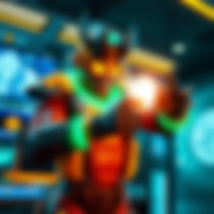 A character resembling Octane uses a stim ability in a gaming environment, with bright energy effects surrounding him.