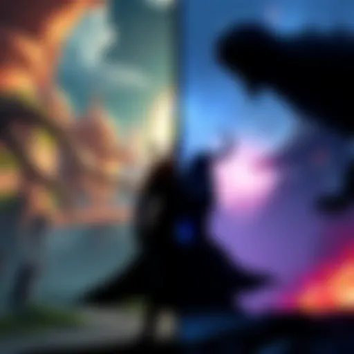 Odyssey vs Shadows Gameplay A split-screen comparison of gameplay between Odyssey and Shadows, showcasing different environments and characters.