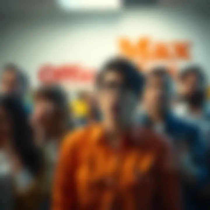 A group of OfficeMax employees expressing frustration over recent company decisions