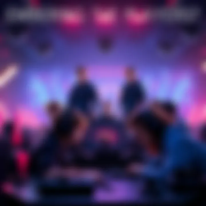 Offlane Players in Action Group of offlane players strategizing in a gaming environment, showcasing teamwork and tactical gameplay