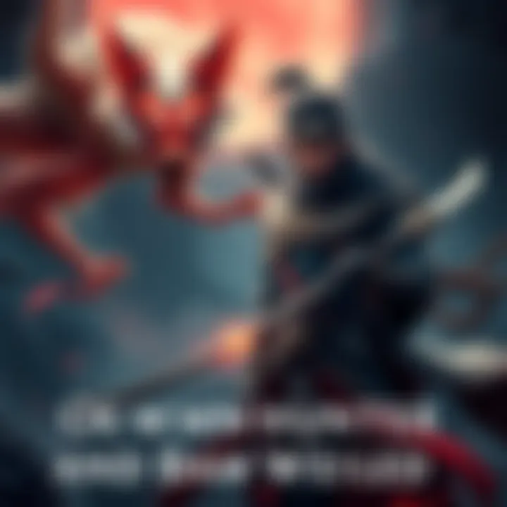 The OG Demon Hunter stands ready for battle alongside the Kurama Tengu, a mythical creature with fox-like features and traditional clothing, set against a mystical backdrop.