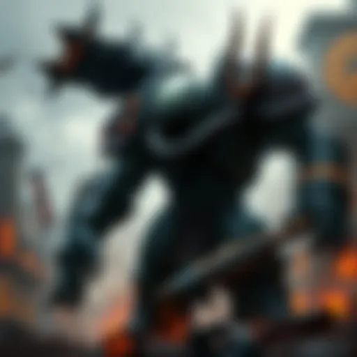 A fierce Ogryn Packmaster boss stands ready for battle, showcasing its powerful physique and menacing presence in WH40K: Darktide.