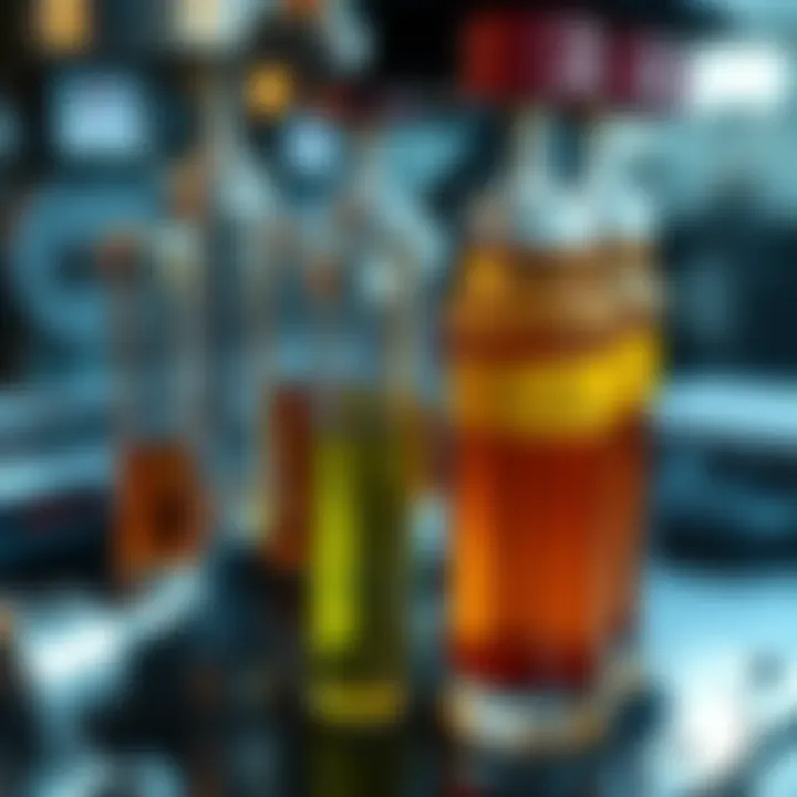 A close-up of the Accord-O-Tron equipment with oil samples, showing signs of malfunction and poor results.