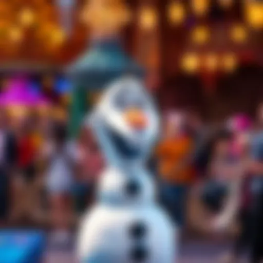 Olaf character interacting with guests at Disneyland Paris, possibly controlled by a Steam Deck