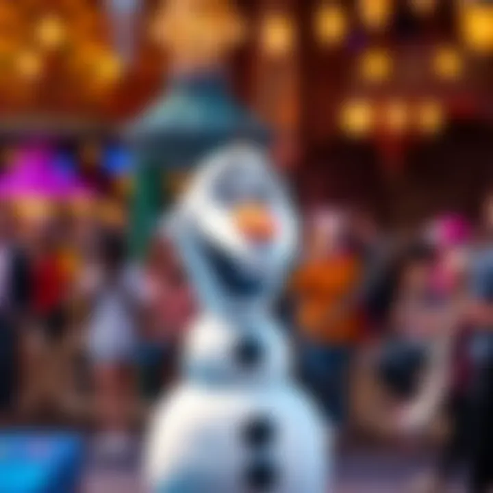 Olaf character interacting with guests at Disneyland Paris, possibly controlled by a Steam Deck