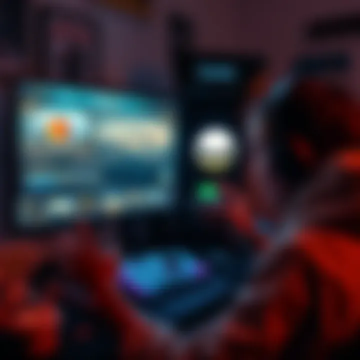 A person using a computer to explore older versions of STW, showing a nostalgic gaming experience with various interfaces visible on the screen.