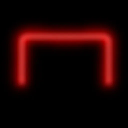 A visual representation of the original red neon border design that people prefer, glowing brightly against a dark background.