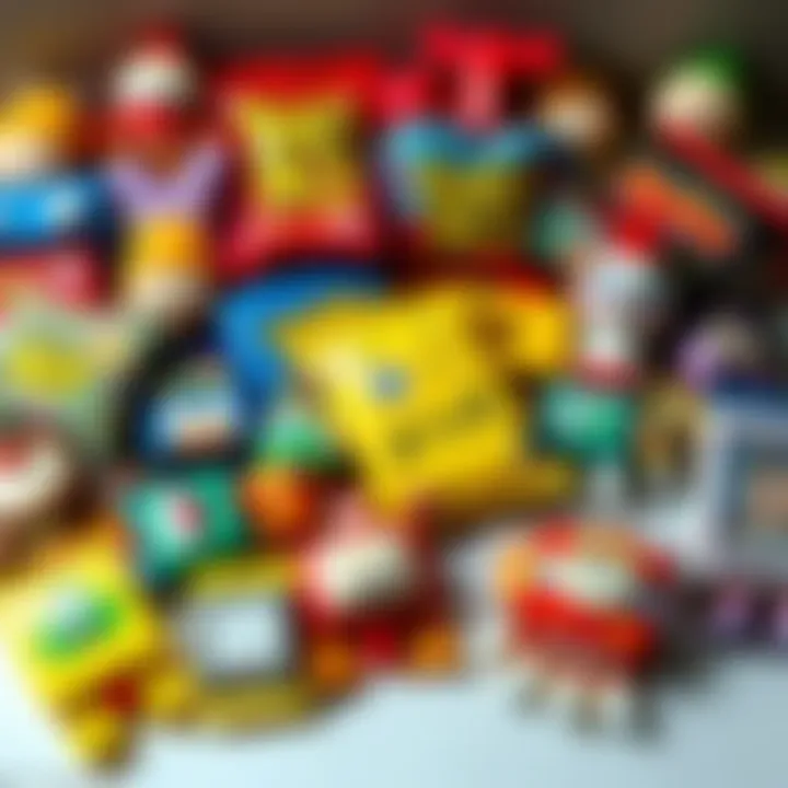 A variety of colorful Trash Pack items laid out, showcasing different characters and designs from the nostalgic collection.