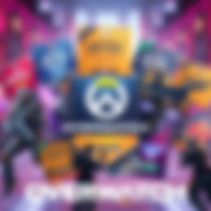 A visual representation of various old Battle Passes from Overwatch, showcasing different skins and rewards available for purchase, with players eager to unlock them.