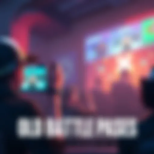Gamers excitedly exploring old battle passes with challenges and rewards on their screens