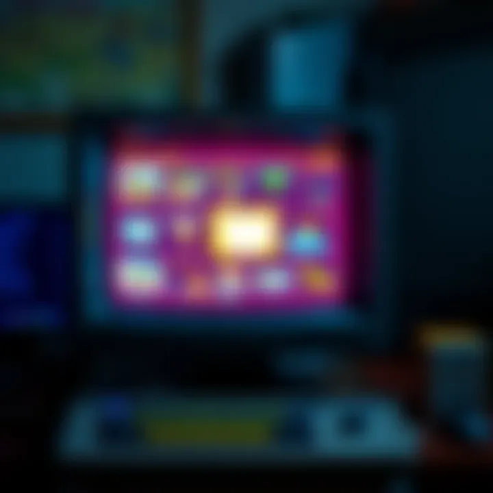 A vintage computer monitor displaying classic video games and old software tools, symbolizing the search for lost digital treasures.