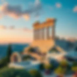 A collection of nostalgic photographs from a trip to Greece in 2021, showcasing iconic landmarks and scenic views that evoke memories of AC games.