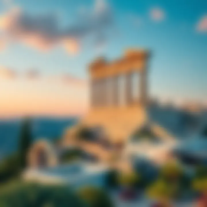 A collection of nostalgic photographs from a trip to Greece in 2021, showcasing iconic landmarks and scenic views that evoke memories of AC games.
