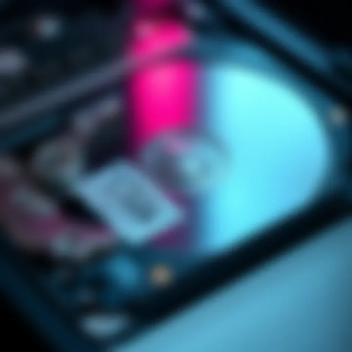 A close-up view of a 1996 2.5" laptop hard drive with visible connectors and specifications printed on the label.