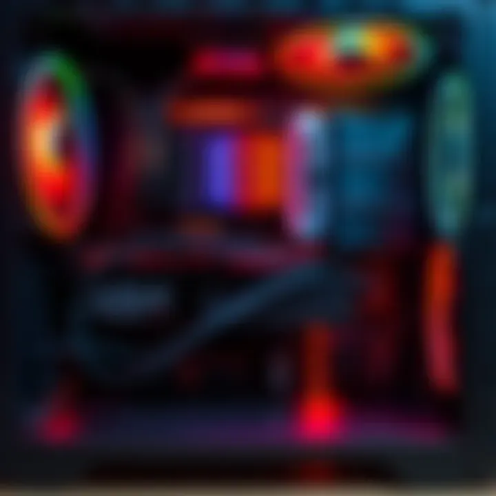 Old Lian Li Case with Modern Graphics Cards A close-up of an old Lian Li computer case housing an AMD 5900xt and 2070 Ti graphics card, showing cable management and internal layout