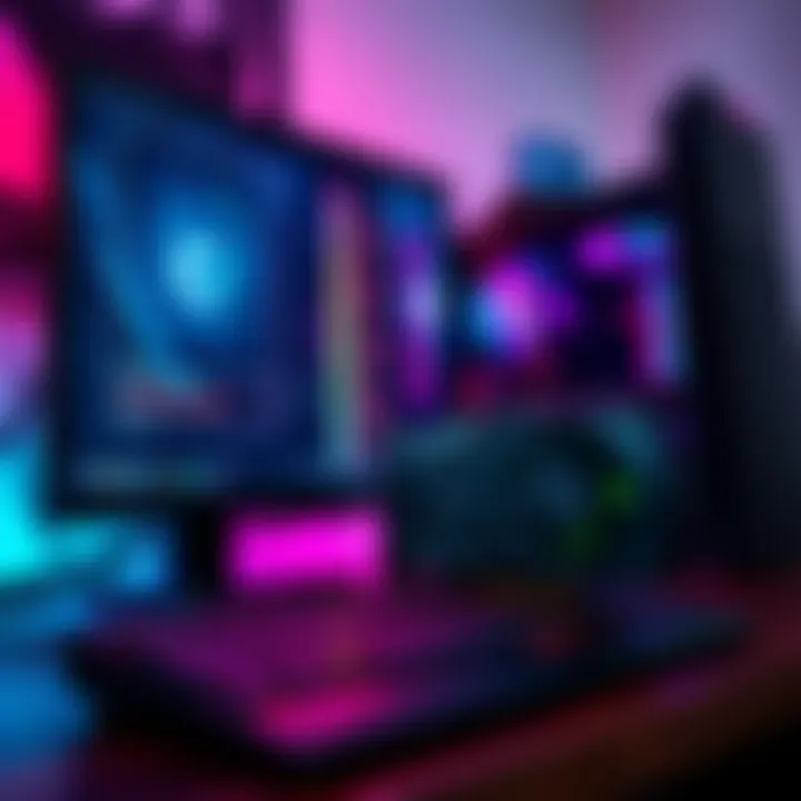 A desktop computer showing an old Intel i7 9700 setup with a new RTX 5070 graphics card installed, highlighting the upgrade.