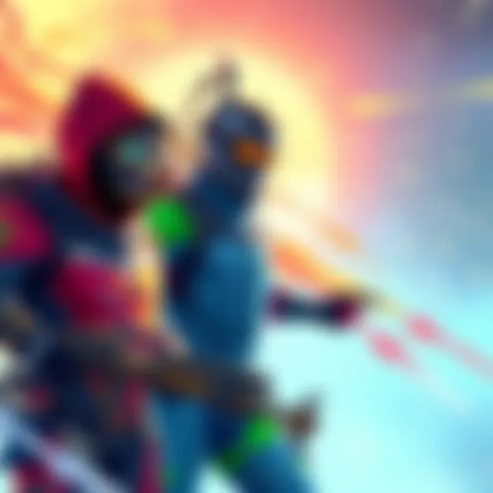 A colorful illustration showing old prestige skins from a popular game, featuring new diver trails behind them.