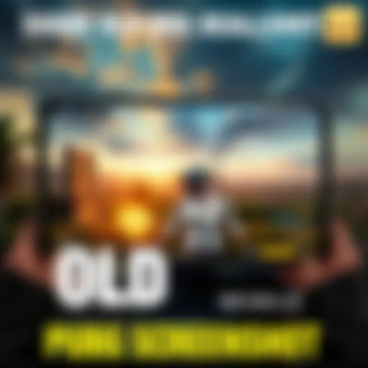 A nostalgic screenshot from PUBG Mobile showing a player's character in combat with a scenic background and visible game stats