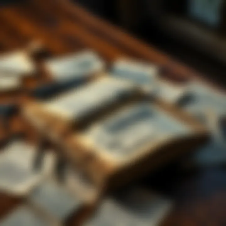 An aged espionage manual opened on a wooden table, with faded pages and notes scattered around it.