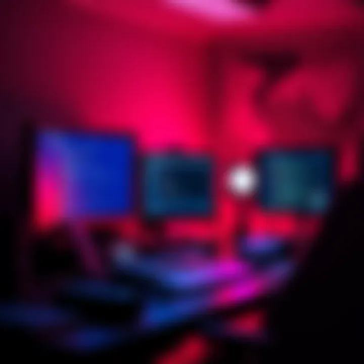 A powerful old workstation PC with multiple monitors, showcasing coding and AI software.