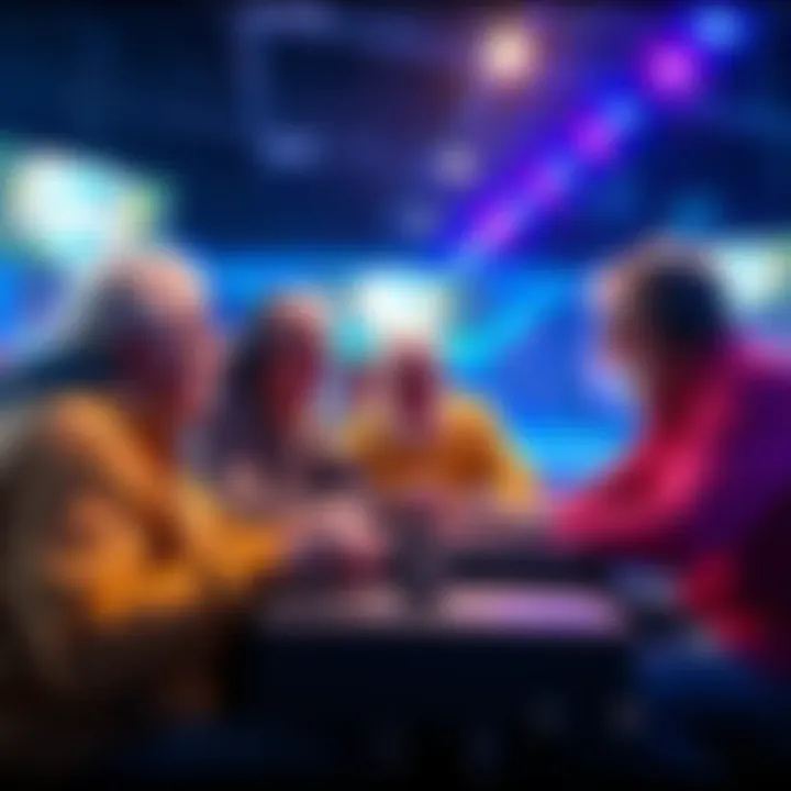 A group of older adults playing Rocket League together, discussing strategies, and enjoying the game.